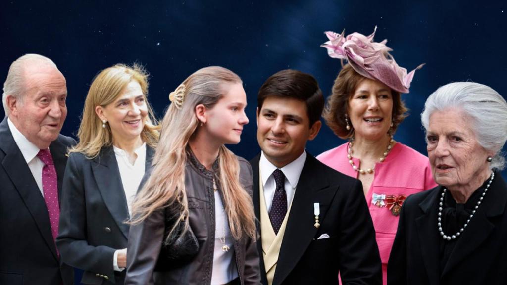 Irene Urdangarin y Juan Urquijo junto a sus padres y abuelos en un montaje de JALEOS.