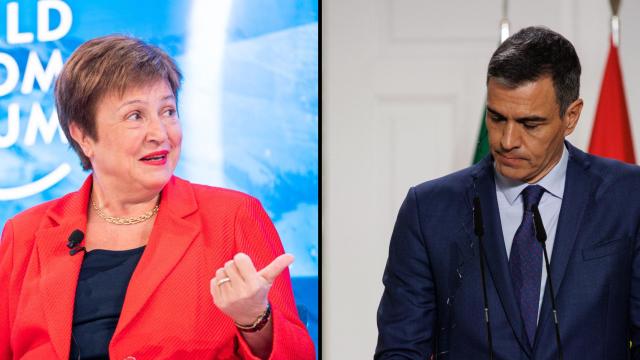 Kristalina Gueorguieva y Pedro Sánchez