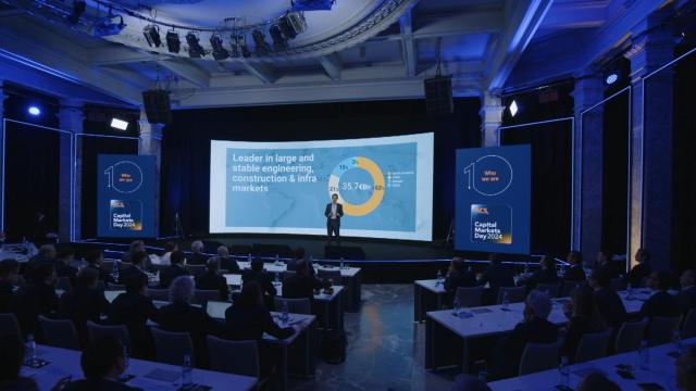 Juan Santamaría, CEO de ACS, durante el 'capital markets day' celebrado este miércoles.