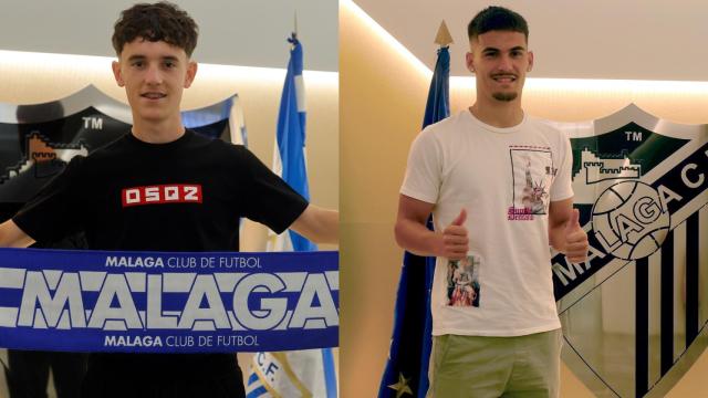 Aarón Ochoa y 'Chupete', jugadores del Málaga CF