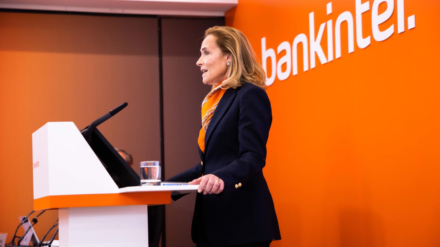 Gloria Ortiz, consejera delegada de Bankinter, durante la presentación de los resultados del banco del primer trimestre de 2024.