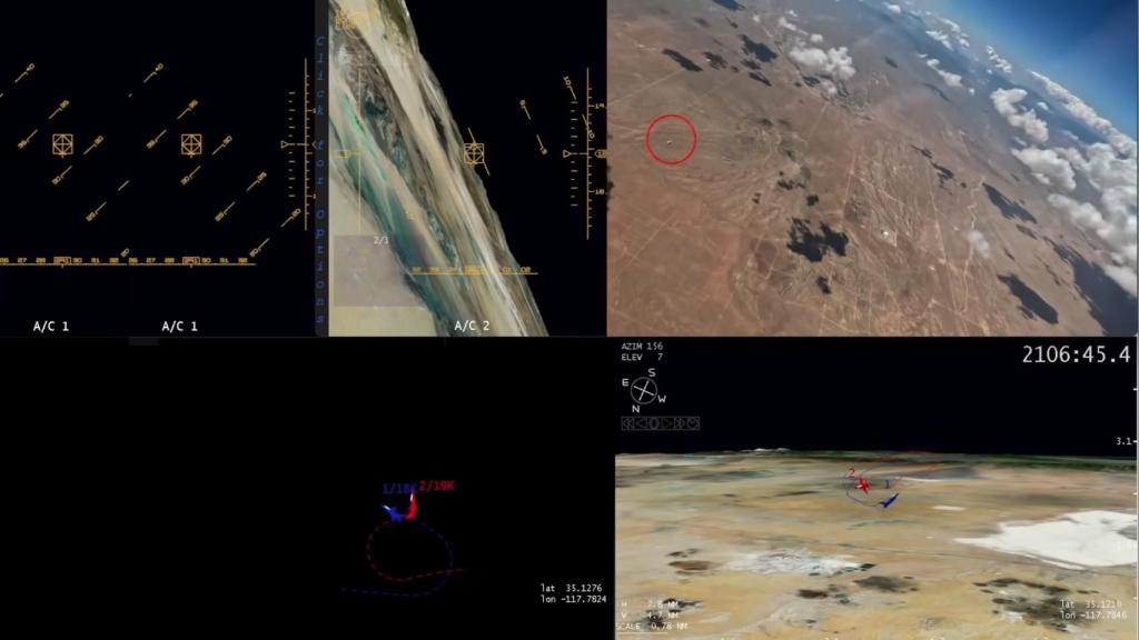 Interfaz con datos de la prueba de combate del avión.