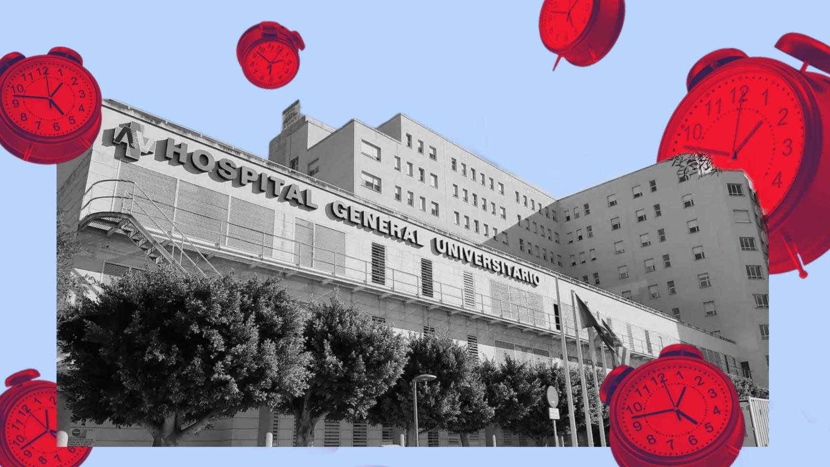 Un montaje del Hospital General de Alicante.