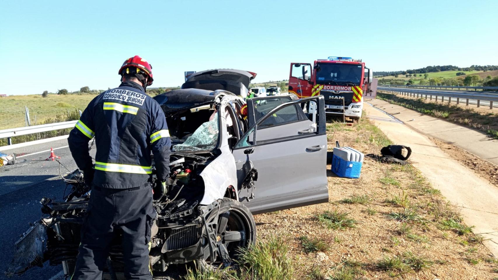 Accidente en la A-66, en El Cubo del Vino