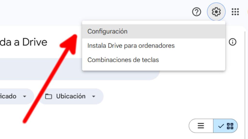 Primer paso para activar el modo oscuro en Google Drive