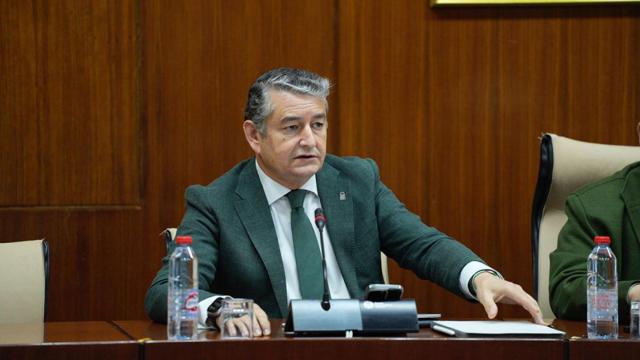 El consejero de Presidencia, Antonio Sanz, durante una comparecencia.