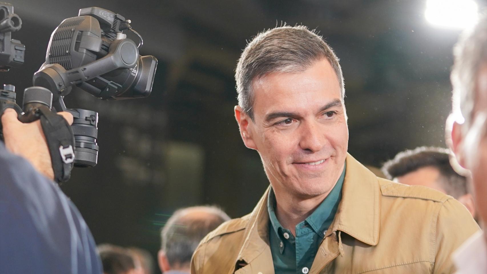 Pedro Sánchez, líder del PSOE y presidente del Gobierno, este viernes en el cierre de campaña de Bilbao.