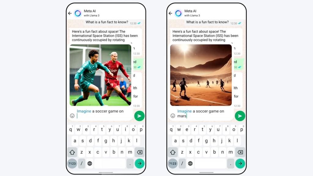 Meta AI cambia la imagen según el texto que se va introduciendo en el chat