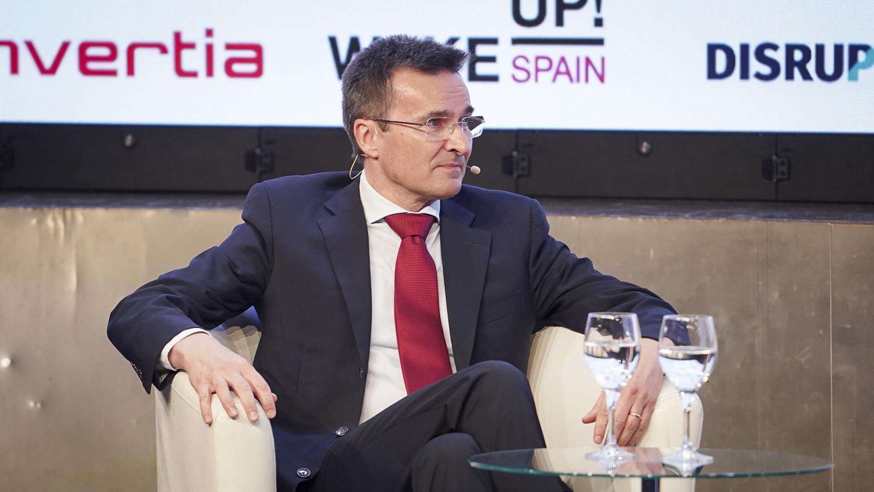 Marco Sansavini, CEO y presidente de Iberia en la IV edición de Wake Up Spain!, el foro económico organizado por EL ESPAÑOL, Invertia y Disruptores y patrocinado por EMT Madrid, EY, Microsoft, Oesía y Oracle.