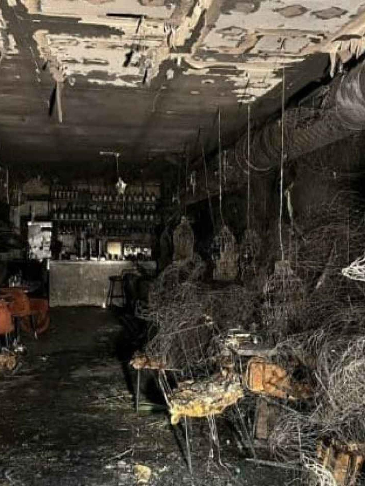El restaurante Burro Canaglia tras el incendio.