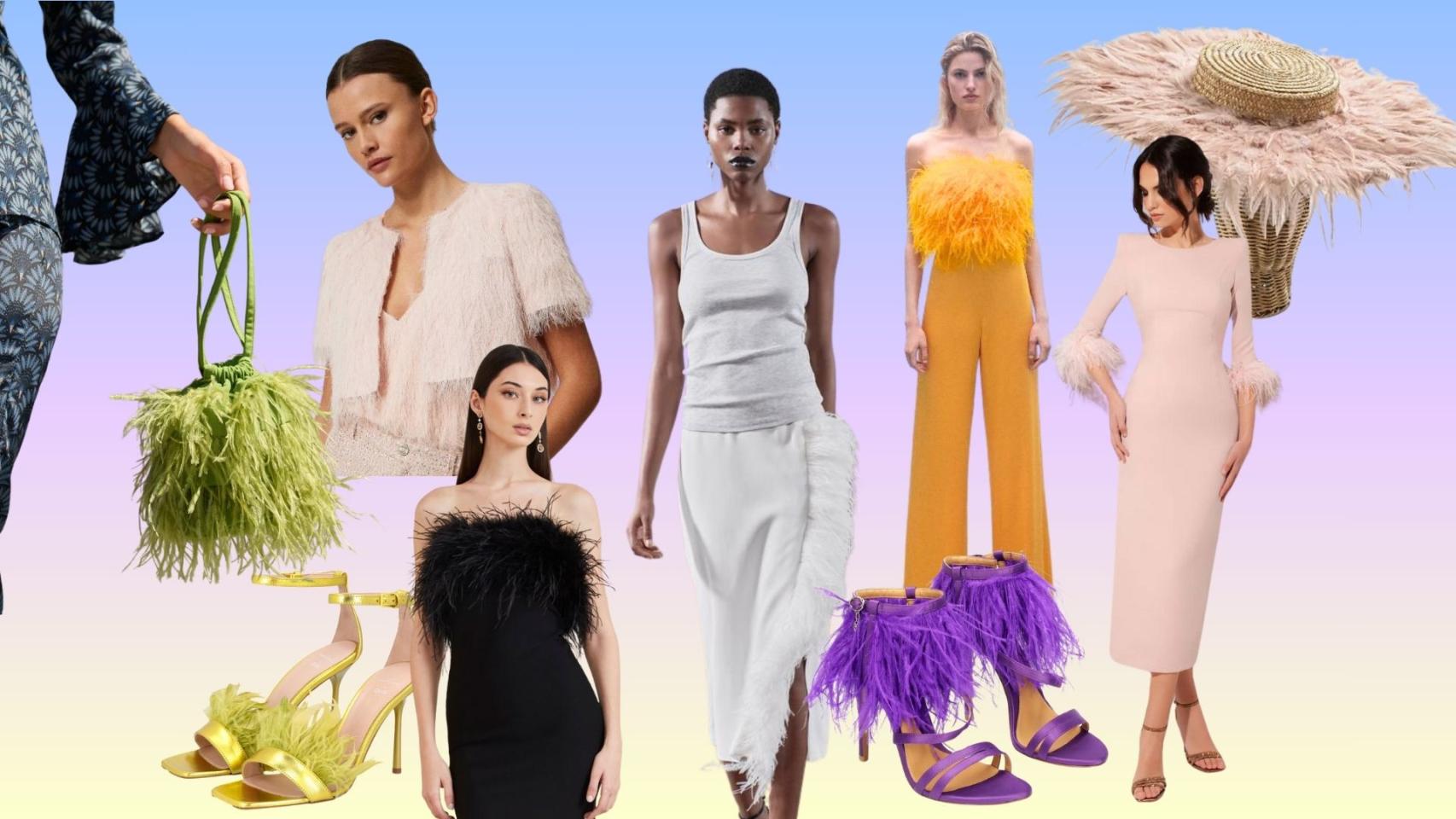 Doce prendas y accesorios con plumas para elevar tu look de invitada