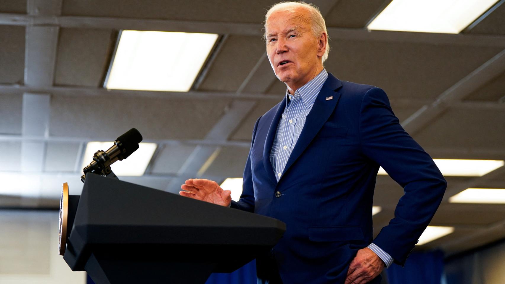 El presidente de Estados Unidos, Joe Biden, este miércoles en Pennsilvania.
