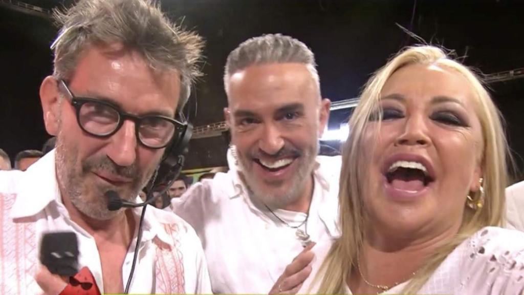 David Valldeperas, Kiko Hernández y Belén Esteban, durante uno de los últimos programas de 'Sálvame' en Telecinco.