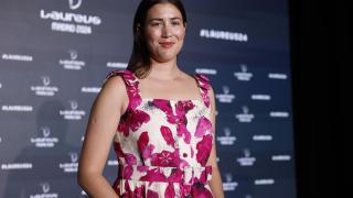 Garbiñe Muguruza, en una rueda de prensa en el marco de los Premios Laureus.
