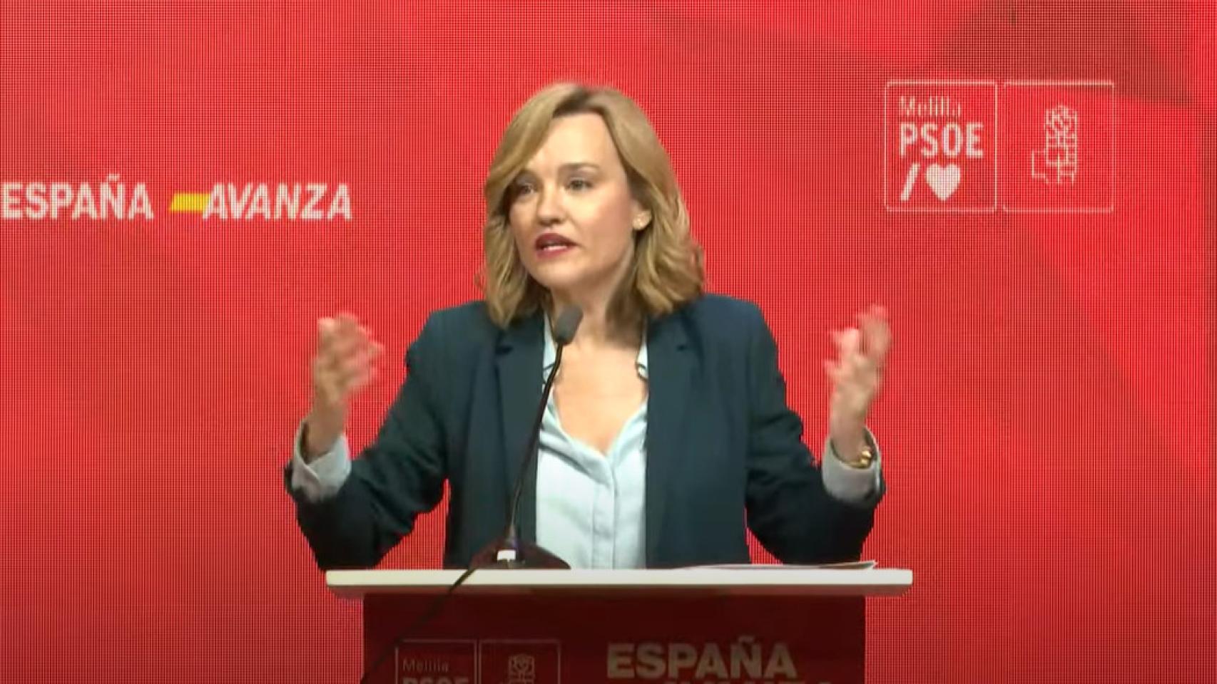 La ministra de Educación y portavoz del Gobierno, Pilar Alegría, este sábado en Melilla.
