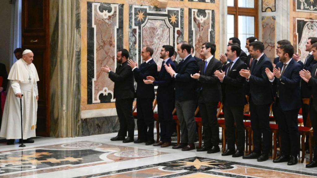 El Papa, con los seminaristas de Sevilla.