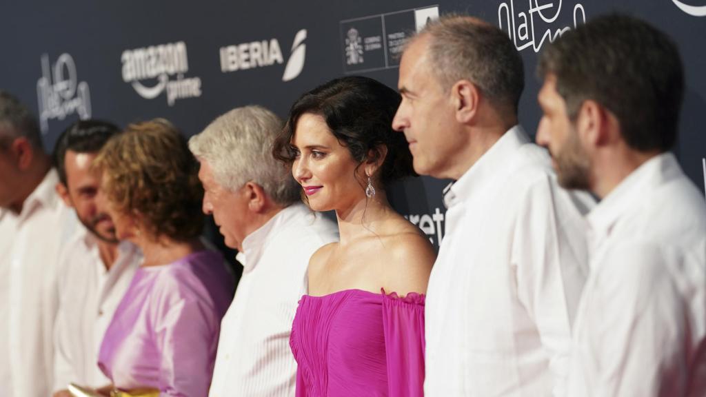Isabel Díaz Ayuso en el photocall de los 11 Premios Platino en la Riviera Maya.