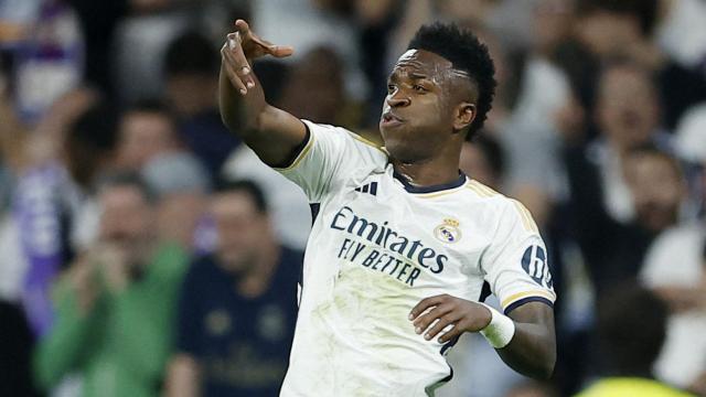Vinicius celebra su gol frente al Barça.
