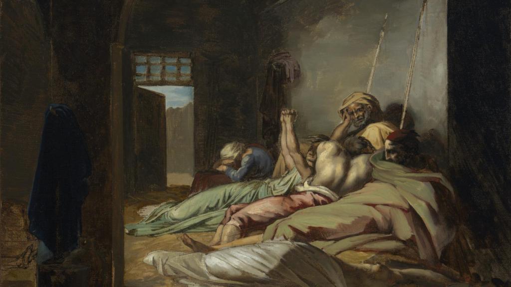 Óleo de Théodore Géricault mostrando una epidemia de fiebre amarilla en Cádiz. 1819
