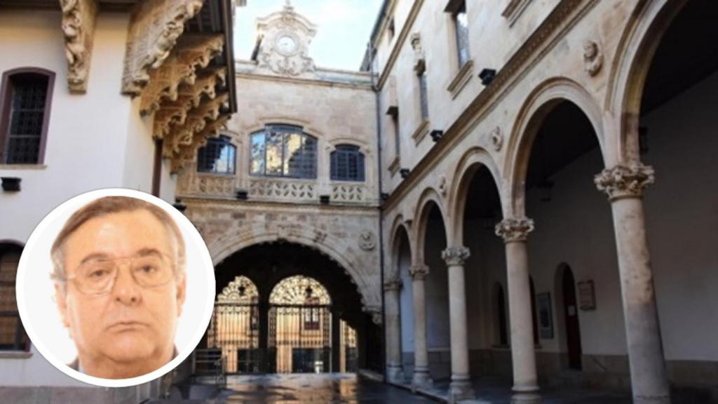 El histórico político salmantino Casimiro Hernández y la sede de la Diputación de Salamanca, en un montaje de EL ESPAÑOL.