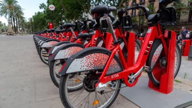 Varias bicicletas del servicio público de transporte de Barcelona