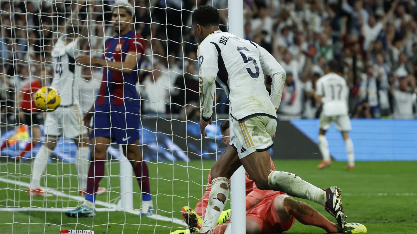 Bellingham celebra su gol contra el Barça en El Clásico