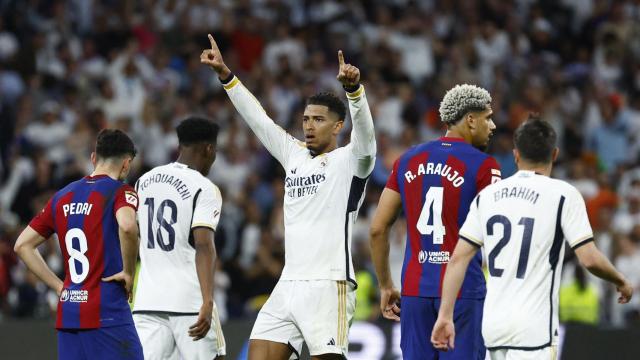 Bellingham celebra su gol contra el Barça en El Clásico