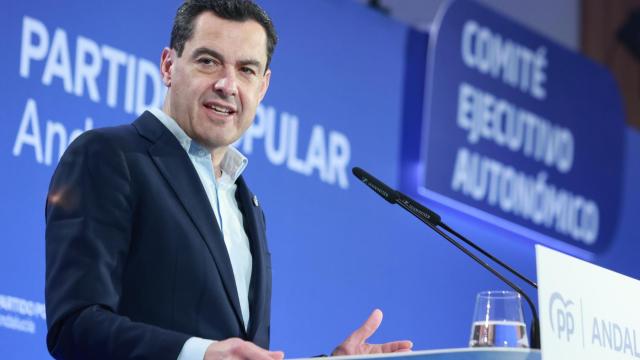 El presidente del Partido Popular de Andalucía, Juanma Moreno, durante su intervención en el Comité Ejecutivo Autonómico.