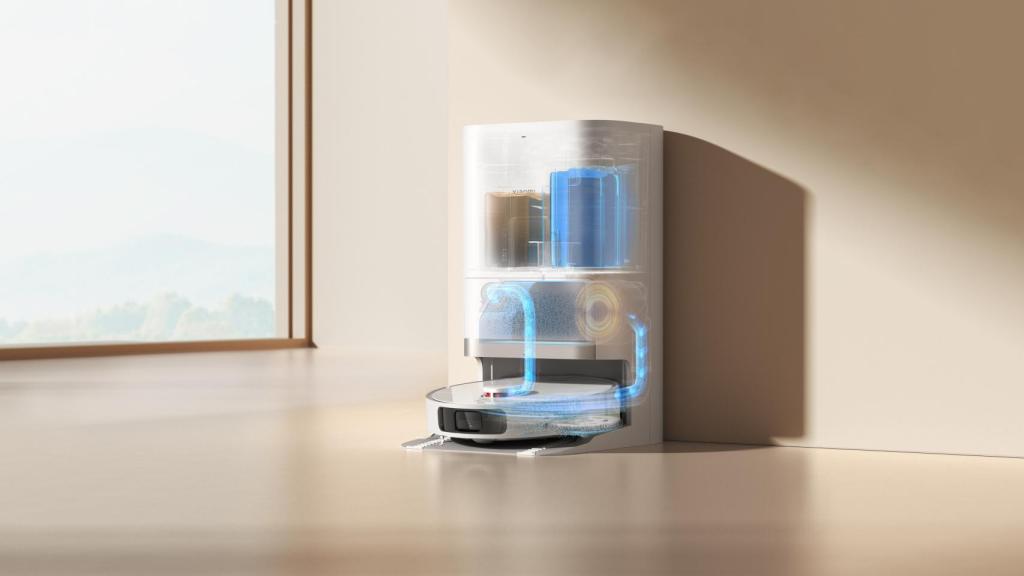 Xiaomi Robot Vacuum X20+ descargando en la base