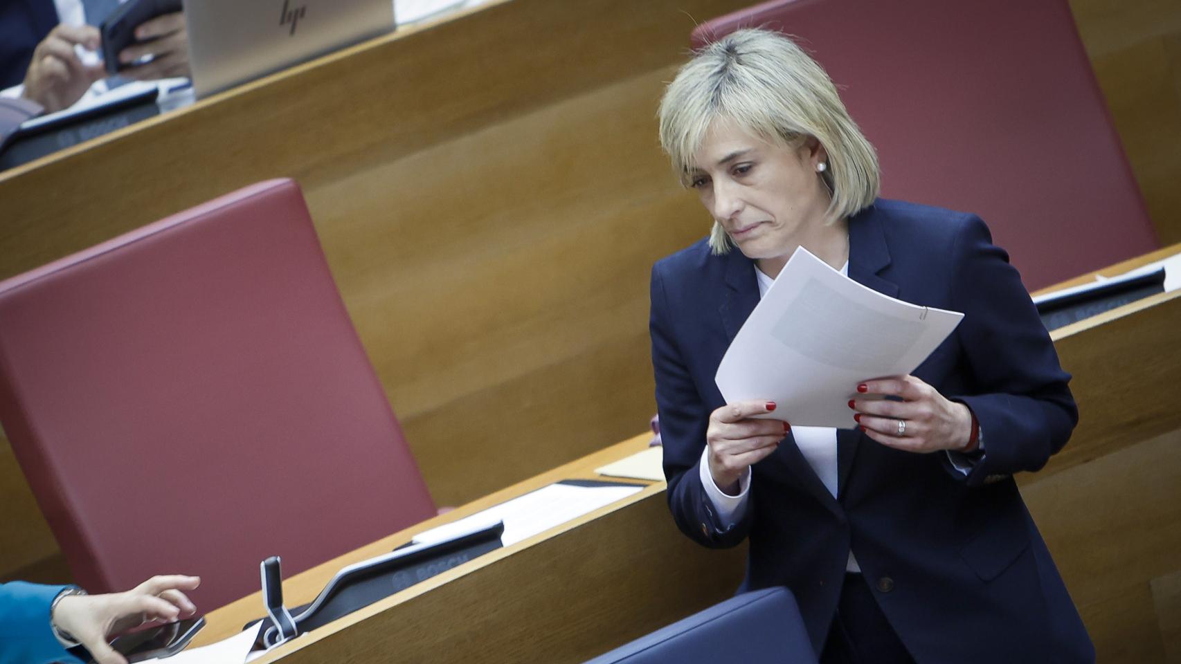 La consellera de Justicia, Elisa Núñez, en las Cortes Valencianas el pasado jueves