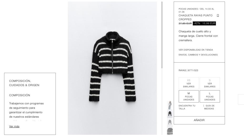 Chaqueta rayas punto.