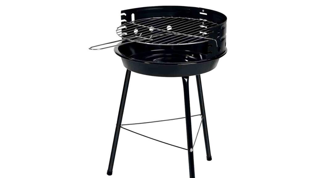 Barbacoa redonda de carbón.
