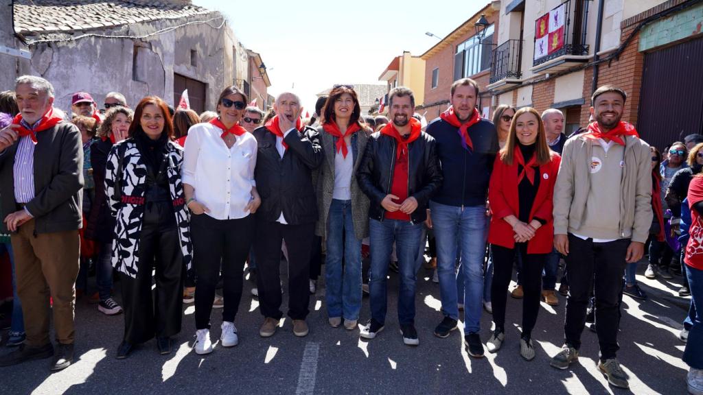 a ministra de Igualdad, Ana Redondo, y el secretario regional del PSOE, Luis Tudanca, entre otros, participan en el Día de la Comunidad en Villalar de los Comuneros (Valladolid)