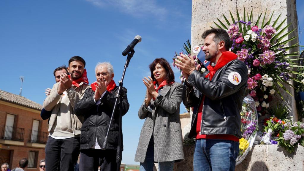 La ministra de Igualdad, Ana Redondo, y el secretario regional del PSOE, Luis Tudanca, entre otros, participan en el Día de la Comunidad en Villalar de los Comuneros (Valladolid)