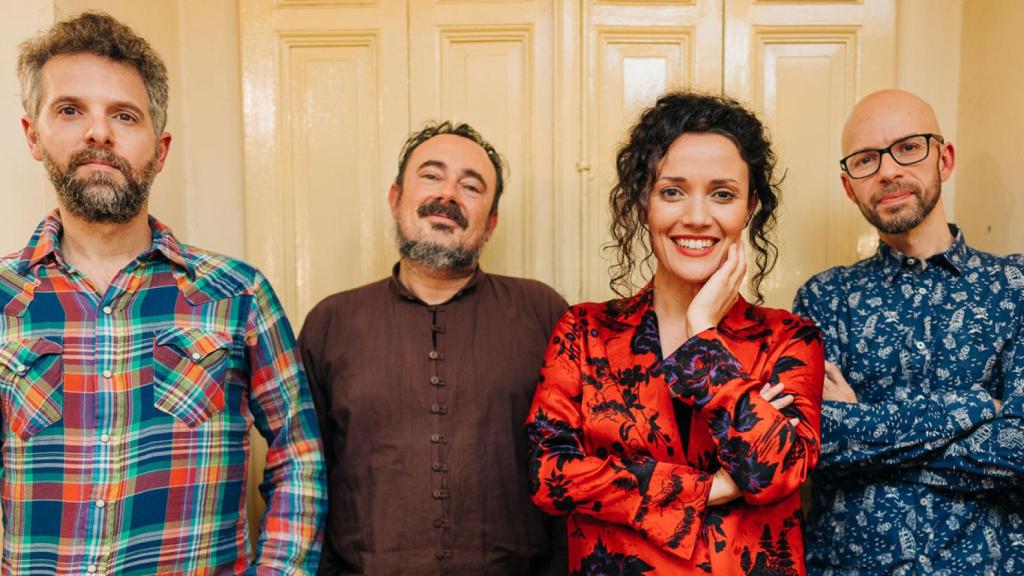 Sheila Blanco & Federico Lechner Tango Jazz Trío, en un cartel de promoción para su espectáculo por el Día del Jazz en Majadahonda.