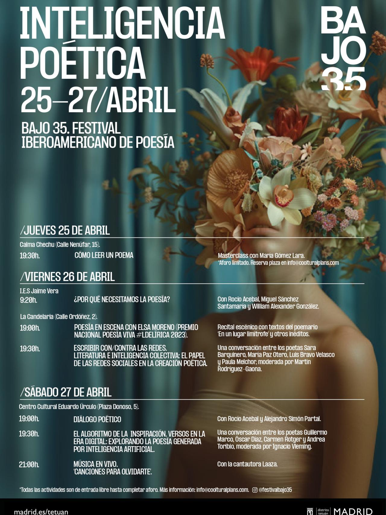 Programa de la primera edición del festival Bajo 35 2024.