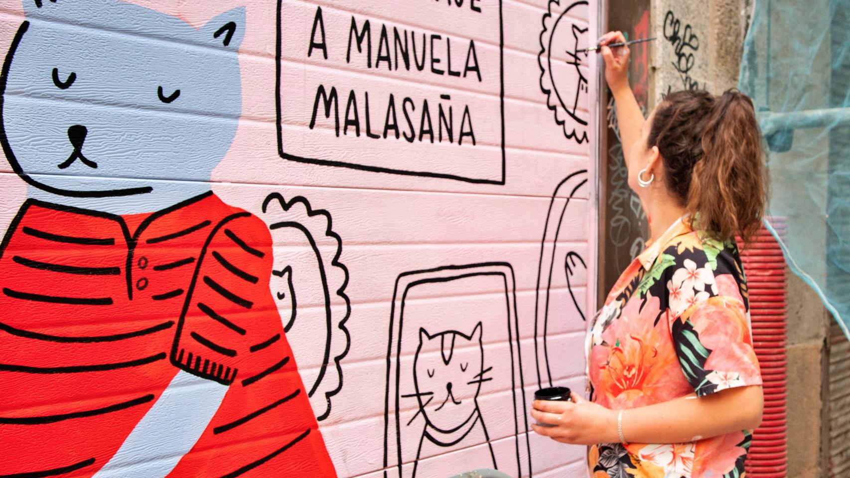 Obra de Pigmento Murales, segundo premio de Pinta Malasaña 2023.
