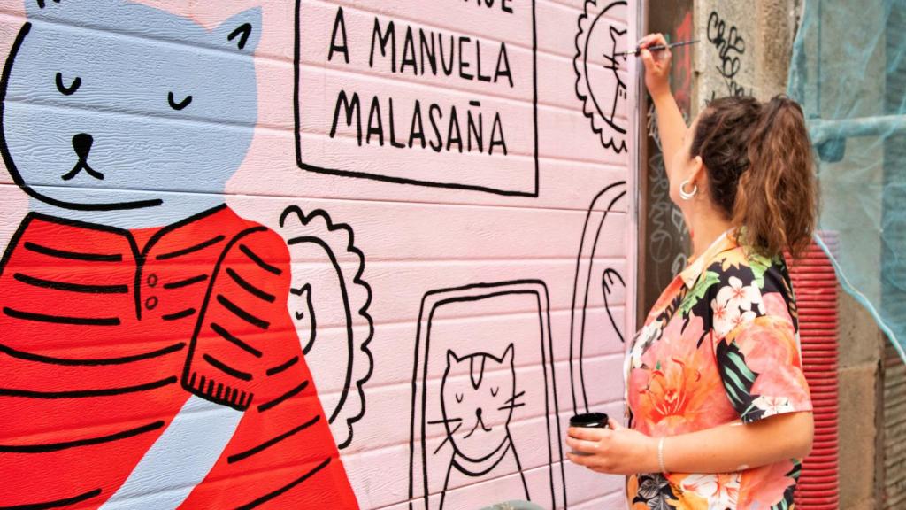 Obra de Pigmento Murales, segundo premio de Pinta Malasaña 2023.