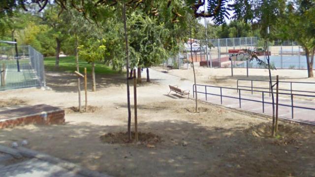 El parque de Carabanchel en el que tuvo lugar el botellón.