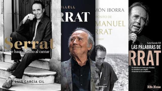 Portada de los libros recientemente editados sobre Serrat