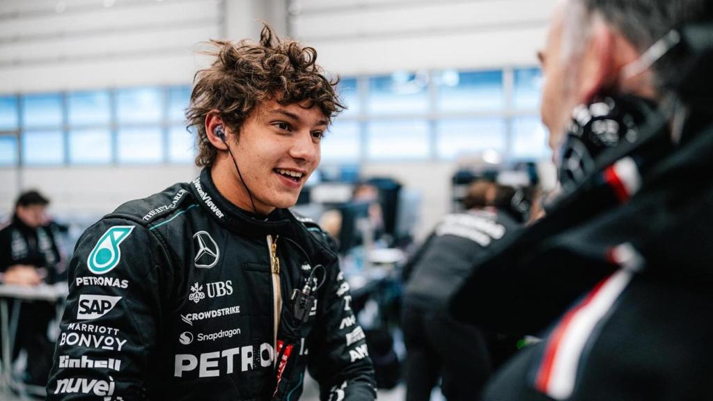 Andrea Kimi Antonelli, en su primer test con Mercedes F1