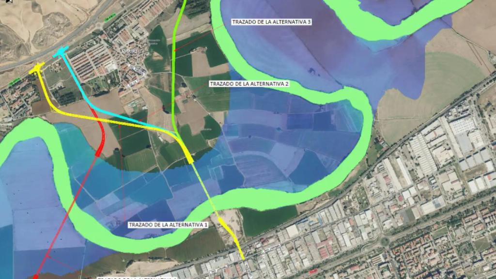 Alternativas de trazado para el nuevo vial de Toledo.