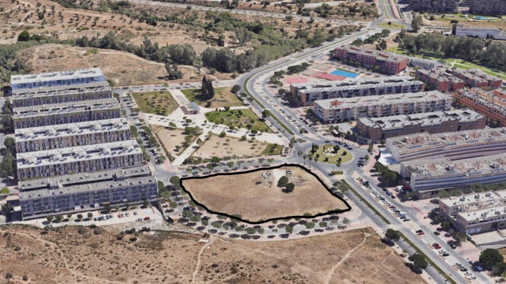 Imagen de una de las diez parcelas elegidas para estos alojamientos transitorios en Málaga.
