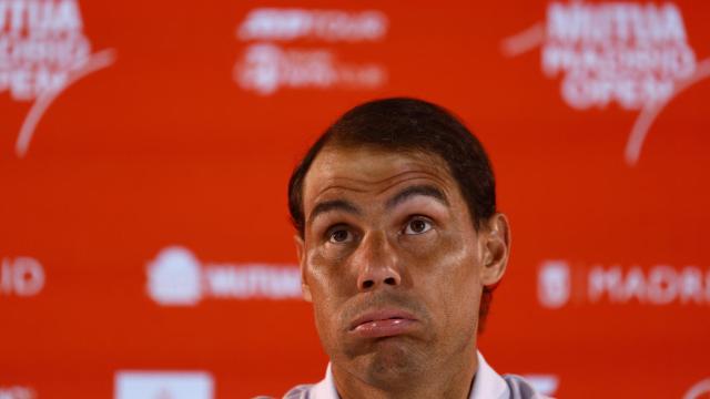 Rafa Nadal, en la rueda de prensa del Mutua Madrid Open.