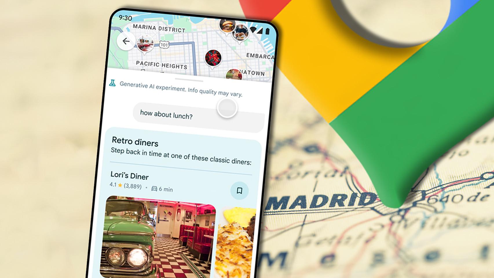 Google Maps y su función de IA