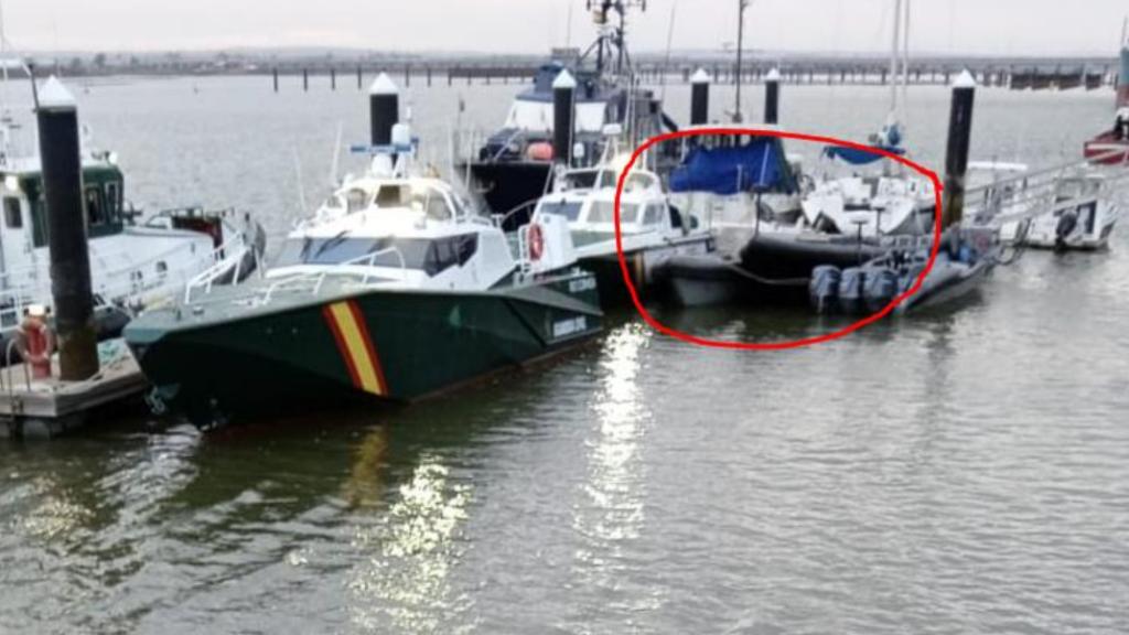La narcolancha fue requisada en una operación reciente  y está atracada en Huelva.