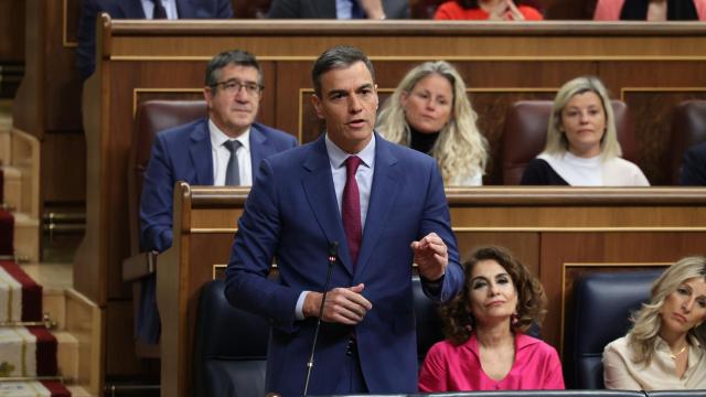 El presidente del Gobierno, Pedro Sánchez, durante un Pleno en  el Congreso de los Diputados.