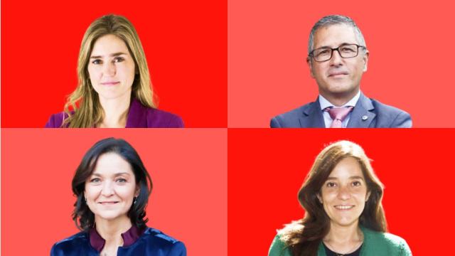 Sara Aagesen, secretaria de Estado de Energía del MITECO, Hugo Morán, secretario de Estado de Medio Ambiente del MITECO, Reyes Maroto, ex ministra de Industria e Inés Rey, alcaldesa de A Coruña.