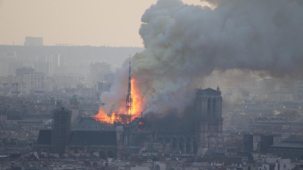 Imagen del incendio de Notre Dame en 2019 creada por Histovery para la exposición.