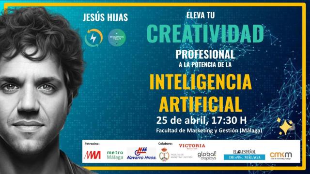 El cartel de la conferencia de Jesús Hijas en Málaga.